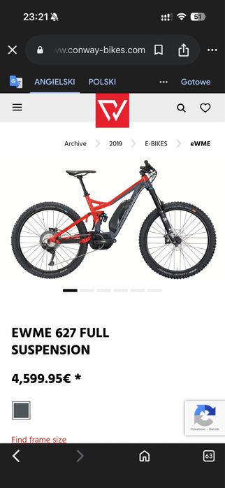 Rower elektryczny Conway EWME 627