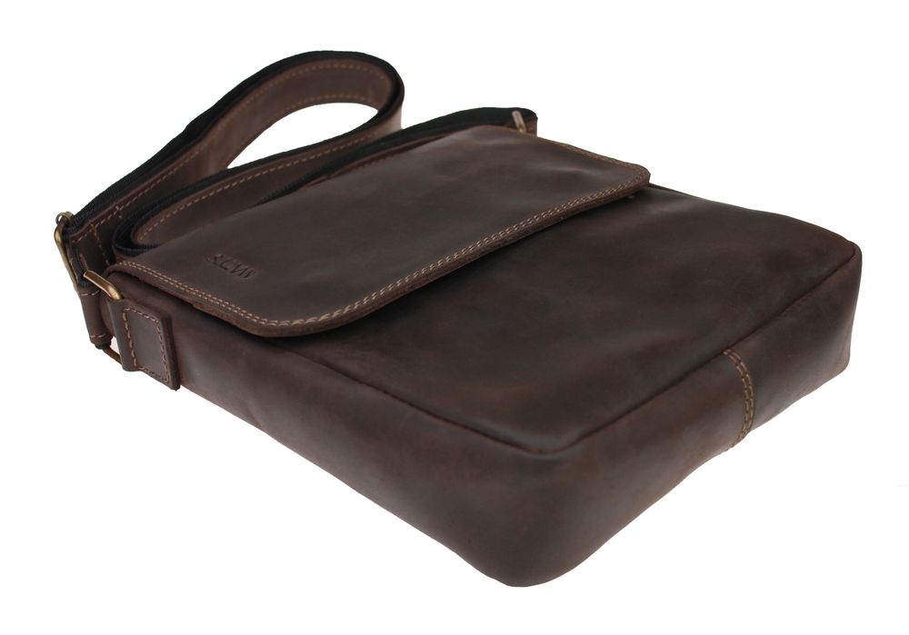 Сумка чоловіча шкіряна на плече SULLIVAN smvp132-2(30) коричнева