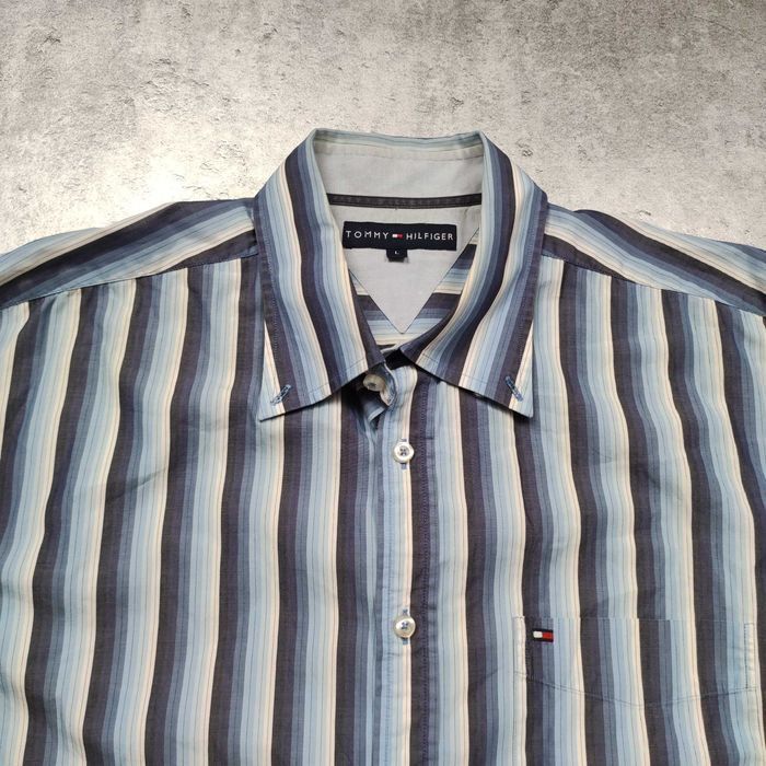 MĘSKA Koszula Elegancka Paski PREMIUM Tommy Hilfiger Haft Logo Pocket