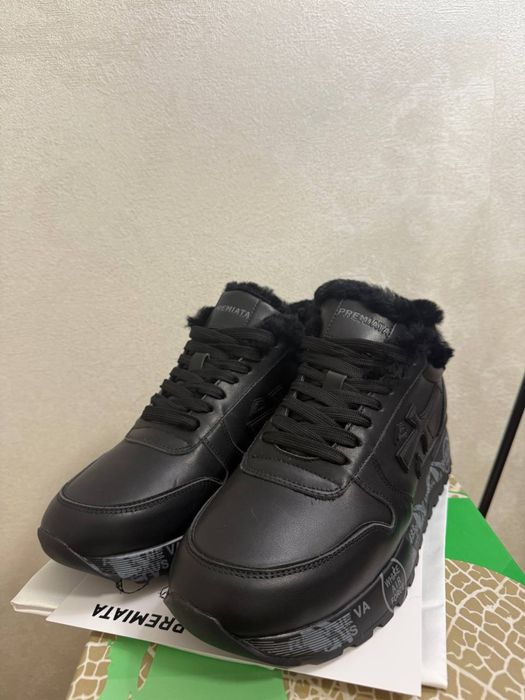 Зимові Шкіряні кросівки Premiata хутро зимние кросовки