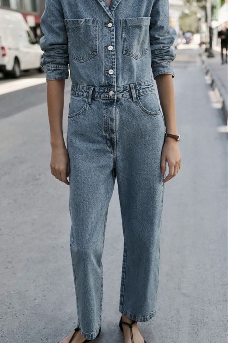 Довгий комбінезон джинсовий ZARA z1975