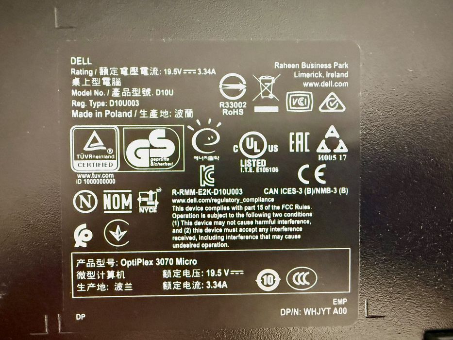 Dell OptiPlex 3070 Micro504791386827663364