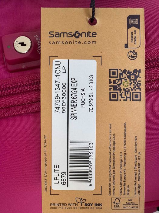 Duża różowa walizka Samsonite