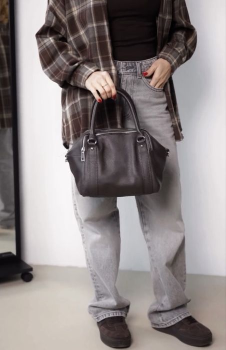 Італійська шкіряна сумка 3 відділа. Кожаная сумка Италия