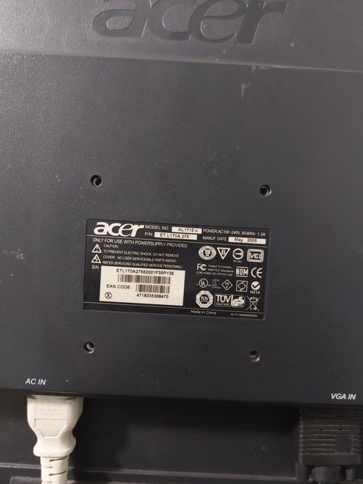 Monitor Acer AL1715 – 17