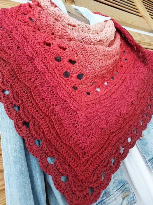 Damska chusta ręcznie robiona - SUPER PREZENT NA KAŻDĄ OKAZJĘ