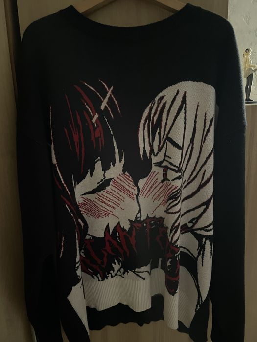 First Love Knit Sweater White/Black аниме свитер