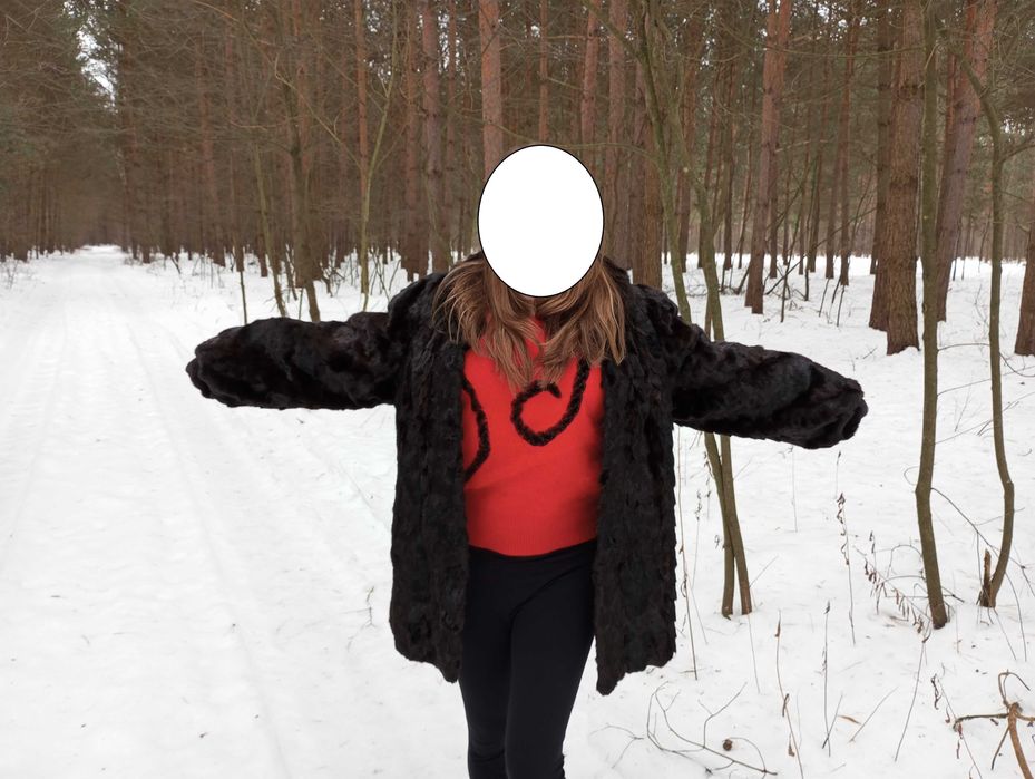 Piekne Futro z norek , norki naturalne - główki , czekoladowe S/M