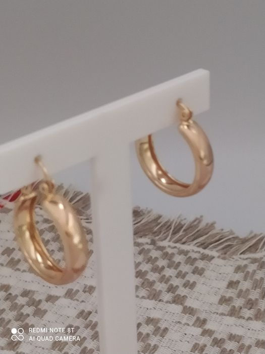 Kolczyki kółeczka Xuping pozłacane 18 k