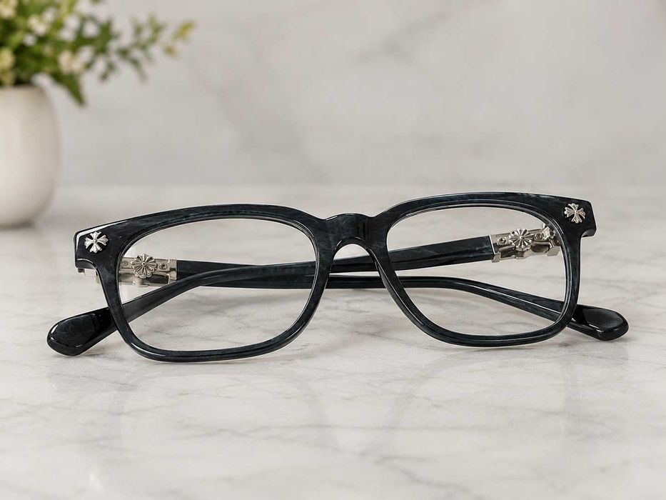 Czarne okulary Chrome Hearts