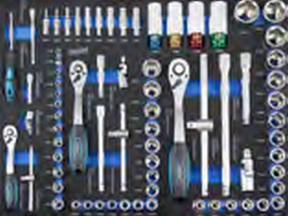 Carro ferramentas 7 gavetas 173 peças Topo p/ torno de bancada