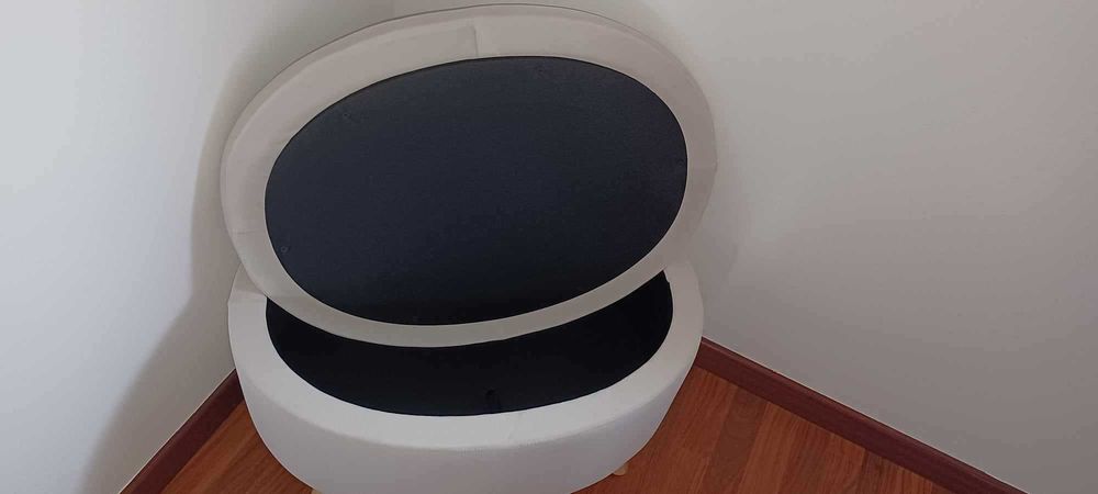 Puff Estofado em Veludo Acolchoado Banco de Armazenamento com Tampa
