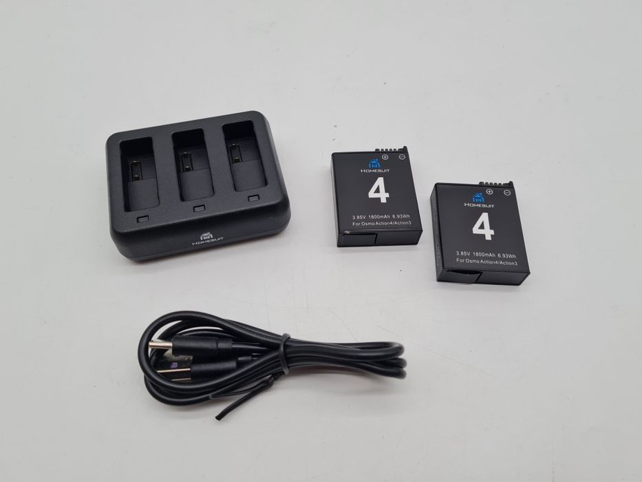 Zestaw 2x bateria Ładowarka do DJI Osmo Action 3-4 1800mAh
