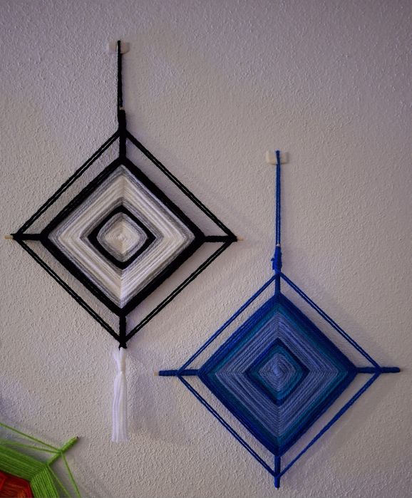 Mandalas em lã para pendurar