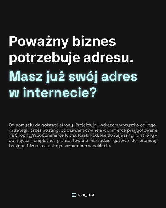 Tanie Strony internetowe, Sklepy E-commerce, Aplikacje Webowe, Automatyzacje AI
