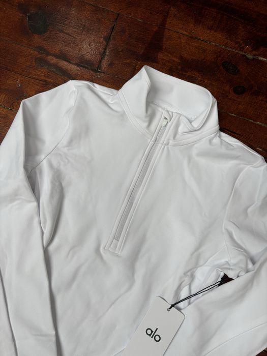 Alosoft Alo Yoga XS bialy long sleeve 1/2 rapid