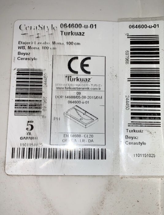 Новая прямоугольная керамическая настенная раковина