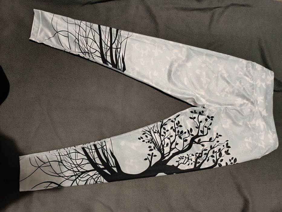 Damskie legginsy fitness sportowe z motywem natury M