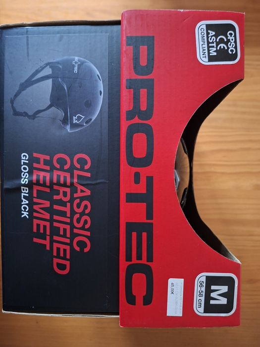 Capacete skate Pro-Tec Gloss Black tamanho M