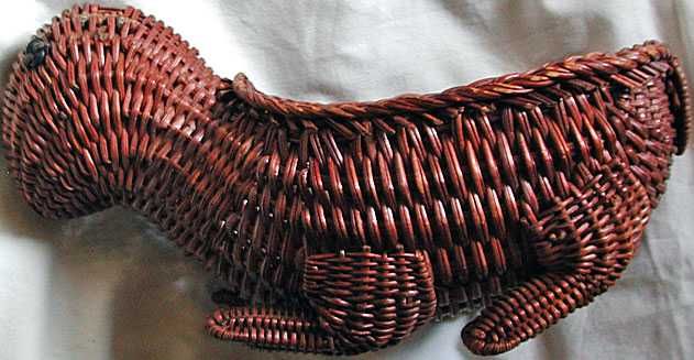 Rattanowy Żółw Rattan Pojemnik Koszyk Osłonka na Doniczki z Ratanu