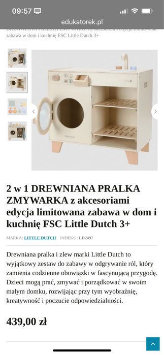 Pralka kuchnia 2 w 1 little dutch