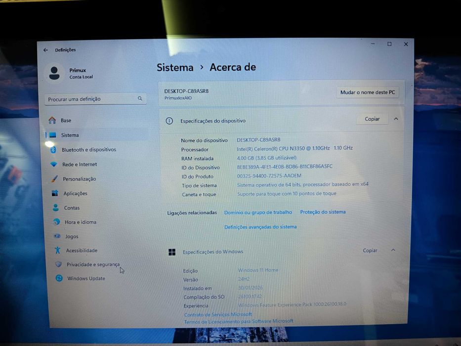 Computador Primux - IOX All in One