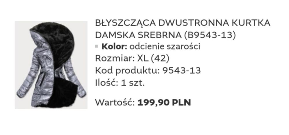Kurtka srebrna czarny miś 38
