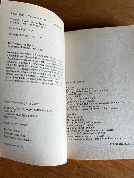 A Transmigração de Timothy Archer     PHILIP K. DICK