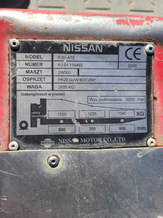 sprzedam wózek widłowy nissan