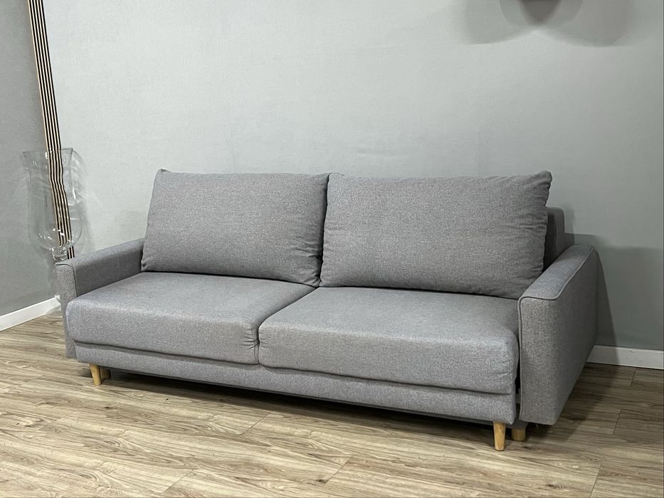 Kanapa szara rozkładana poduchy sofa łóżko DOSTAWA !!!