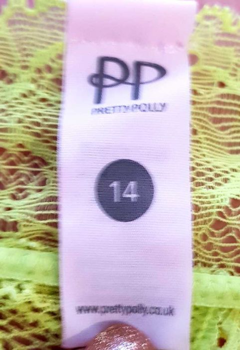 Koronkowe Stringi Pretty Polly Żółte r. 14