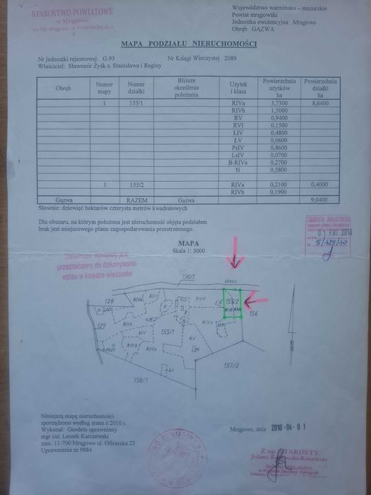 Mrągowo/Gązwa ,Działka 4000 m² | Media | Dojazd asfalt |
