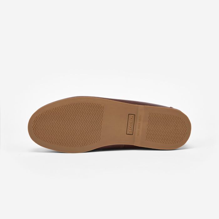 Sapatos de vela couro SAILING 500 Castanho