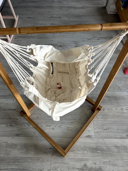 Hamak huśtawka kołyska la siesta dla niemowlaka ze stojakiem