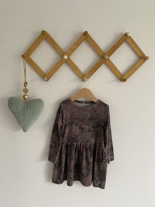 Sukienka name it 86 purpurowa wrzosowa kwiaty jak newbie