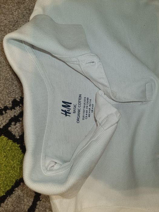 H&M Koszulka polo biała chłopieca 110/116 cm