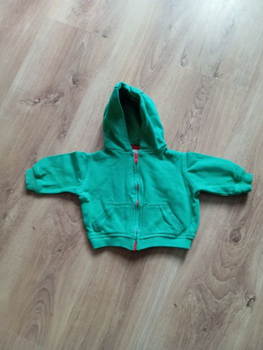 Bluza dziecięca zasuwana 68 3-6 mies. zielona z kapturem F&F