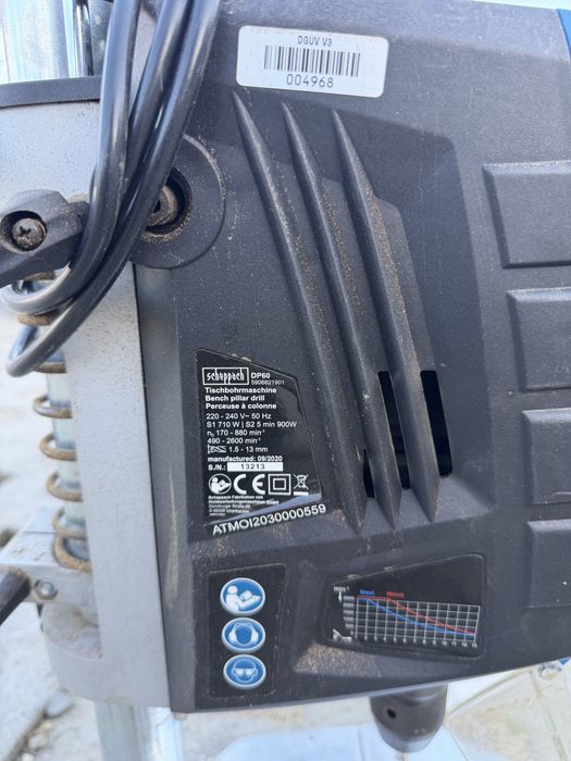 Wiertarka stołowa elektroniczna Scheppach DP60 710W | Laser Wyświetlacz