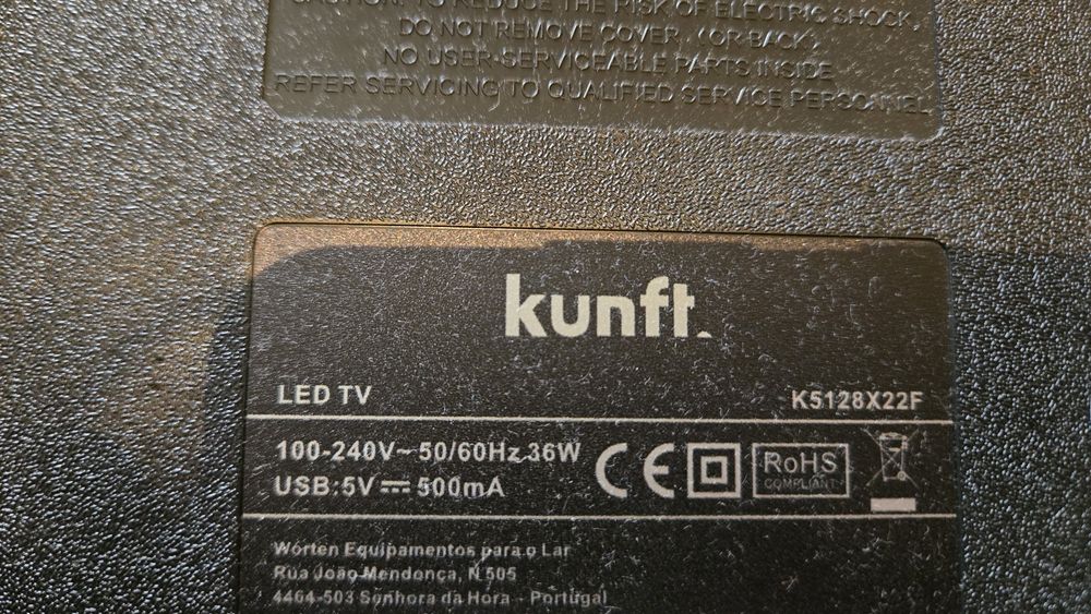 Tv  Led kunft 22 polegadas 56cm
LEDTV
K5128X22F