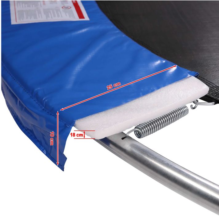 Osłona sprężyn krawędzi do trampoliny 305cm 10FT niebieska 500D PVC UV