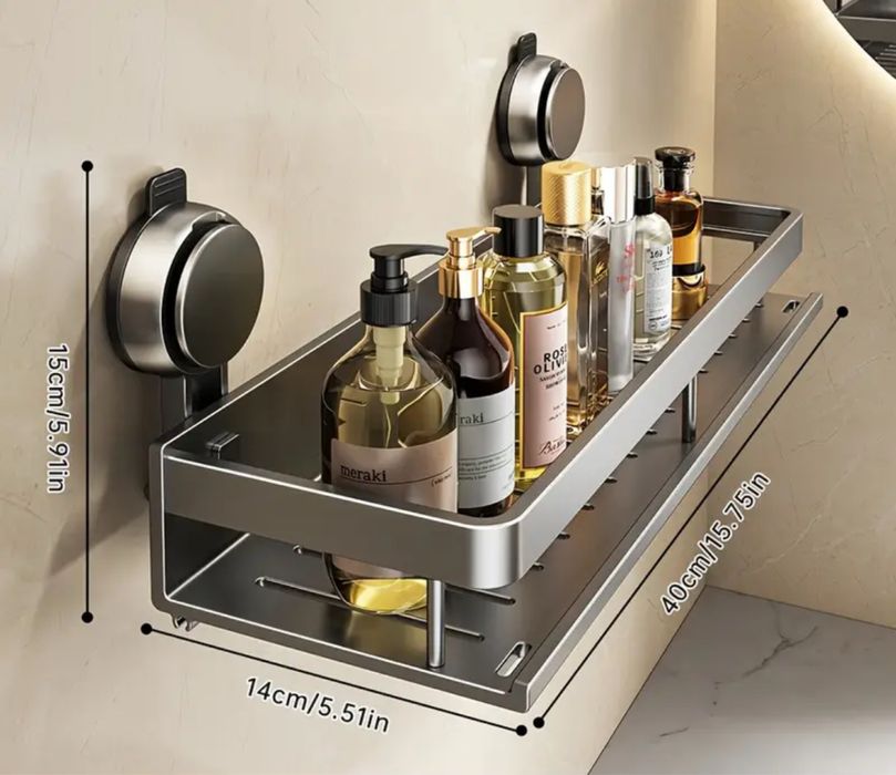 Полиця в ванну кімнату на присосках