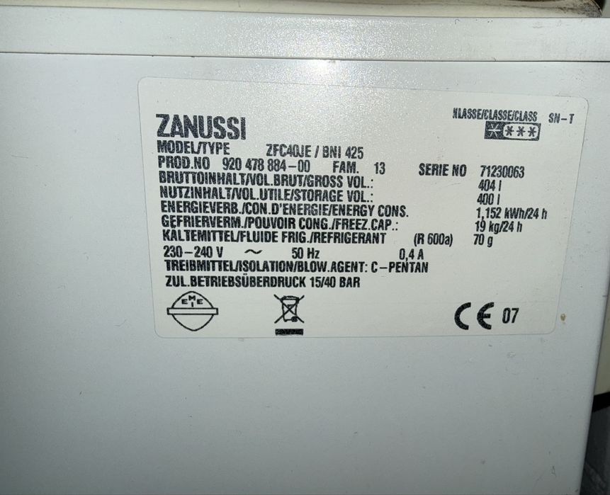 Морозильная камера (ларь) Zanussi 400л.