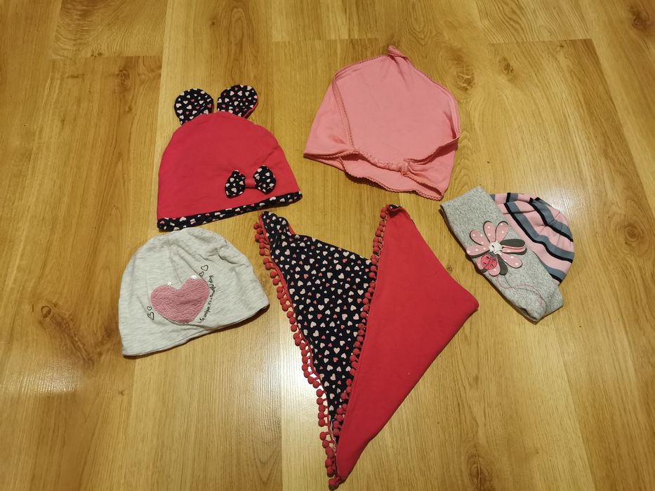 Zestaw Czapka szalik czapeczka chustka dla dziewczynki cekiny paka 2-3