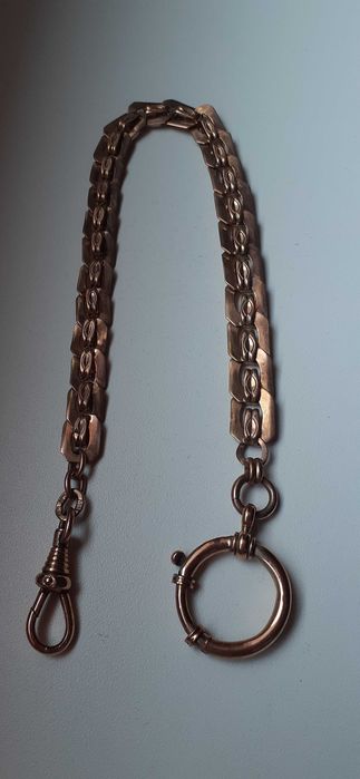 Złoto pr. 333 łańcuszek-dewizka do zegarka kieszonkowego ANTYK.