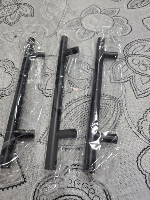 Conjunto De 3 puxadores pretos de 13 cm