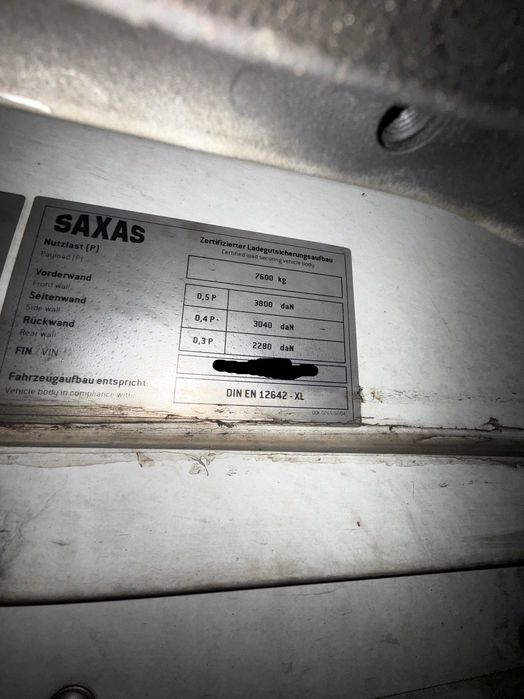 Zabudowa Saxas dł 7,2 szer 2,45 wys 2,4