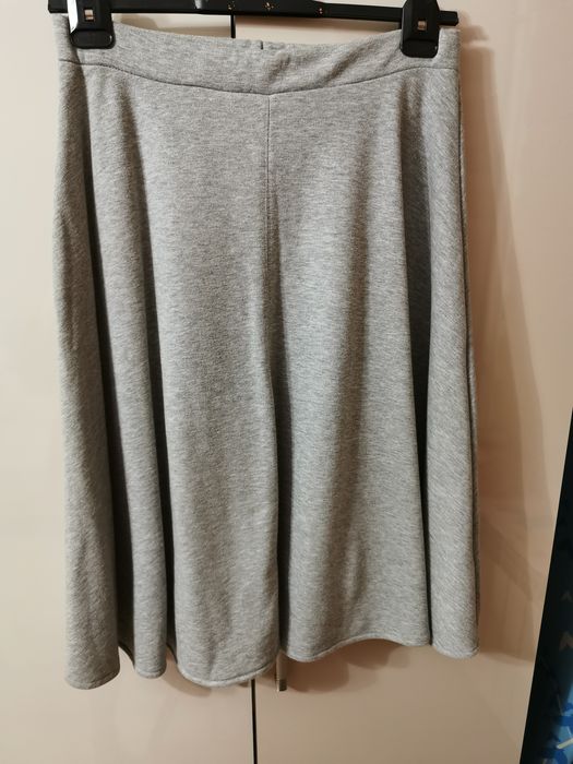 Spódnica midi damska 42 XL szara French Collection trapezowa mięsista