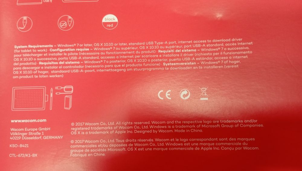 Mesa criativa digitalizadora Wacom entrada micro usb