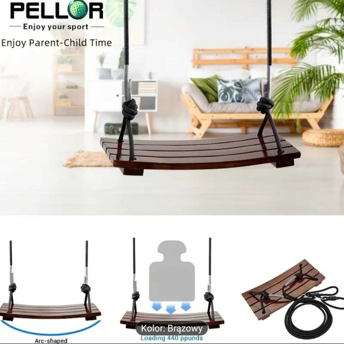 Huśtawka Drewniana Ogrodowa