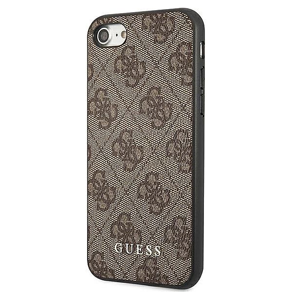Etui Guess 4G Metal Gold Logo na iPhone SE 2022 / 2020 / 7 / 8 - brązo